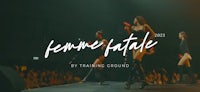 a group of women on a stage with the words'femme fatale'